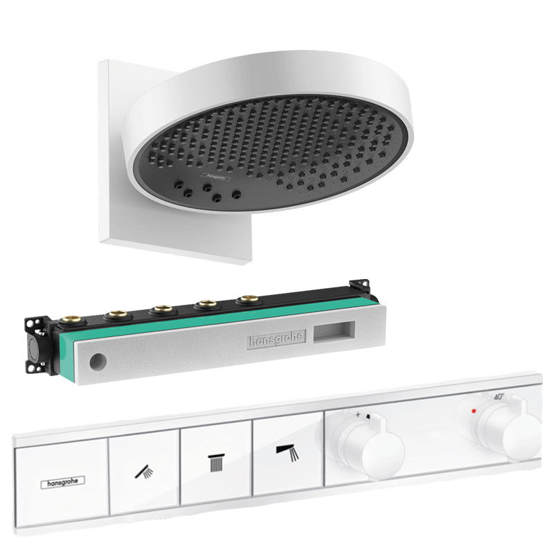 Hansgrohe Rainfinity Overhead shower 250 3jet Package - Matte White - 26233707 + 01800180 + 5381700 + 15311180