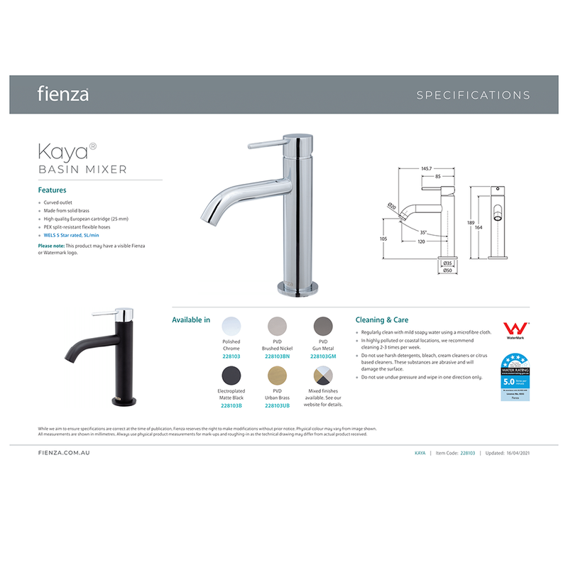 Fienza Kaya Basin Mixer
