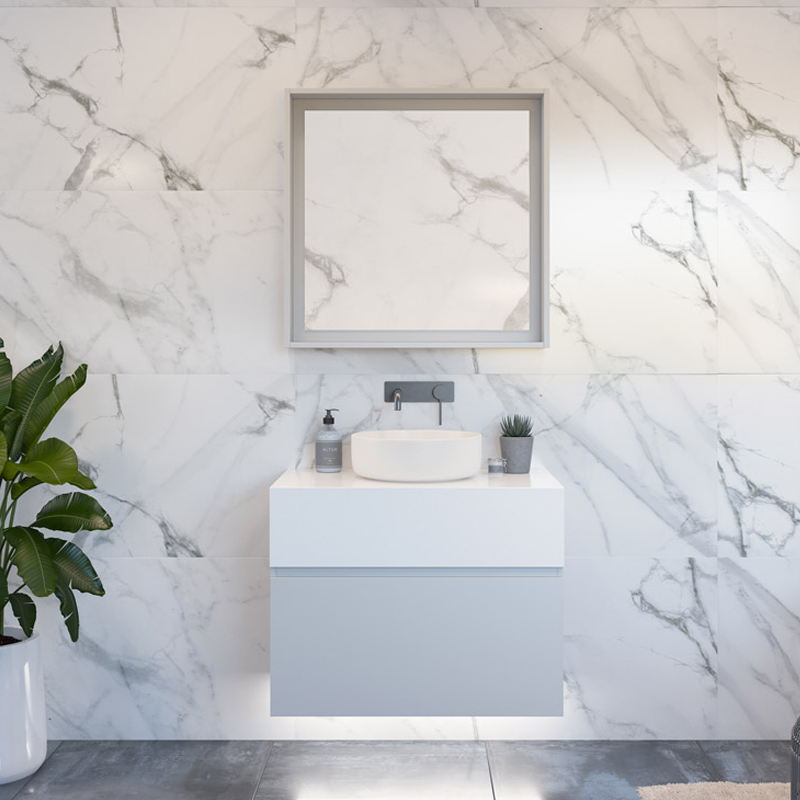 Timberline Kingsley Wall Hung Vanity with SilkSurface Top & Basin 900mm - KINV900CBXAW