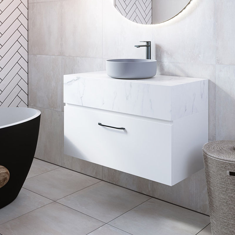 Timberline Kingsley Wall Hung Vanity with SilkSurface Top & Basin 900mm
