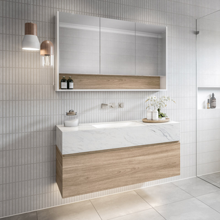 Timberline Kingsley Wall Hung Vanity with SilkSurface Top & Basin 900mm - KINV900CBXUW