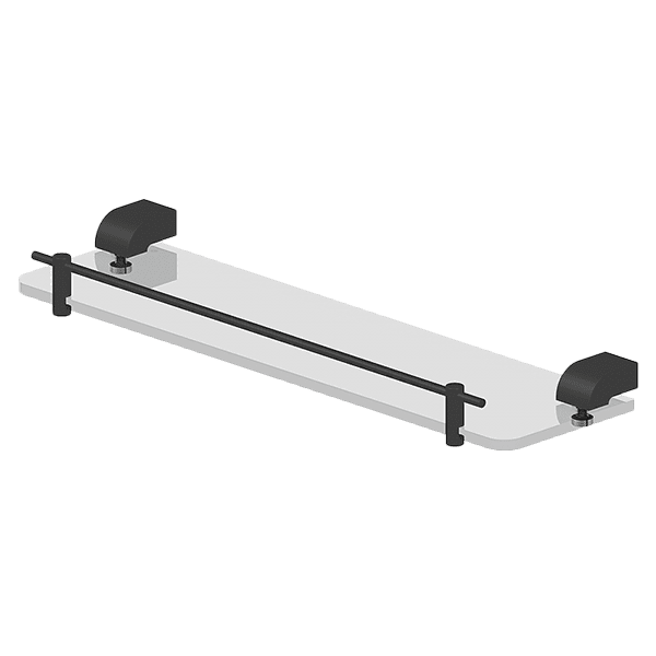 Gareth Ashton Park Avenue Glass Shelf with Rail – Black