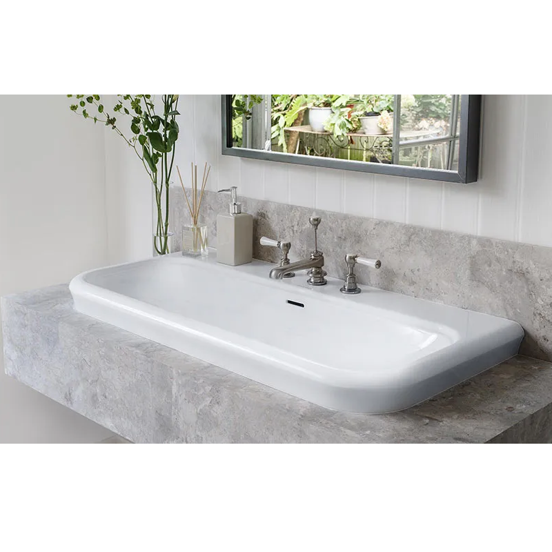 Victoria + Albert Lario 100 Solo Inset Basin - No Tap Holes - Gloss White - DB-LAR-N-100-IO