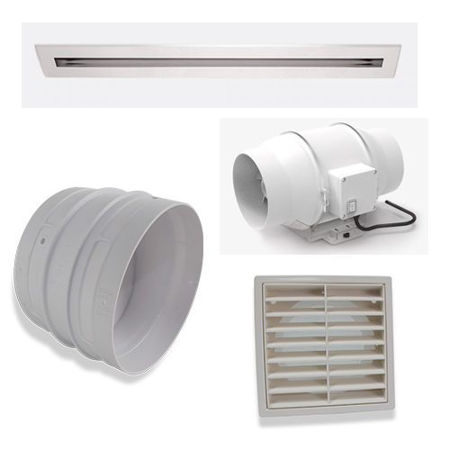 Expella 780mm Linear Slot Diffuser Standard Exhaust Kit