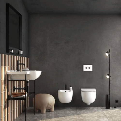 Globo Mode Senzabrida Wall-Hung Toilet Pan & Soft Close Seat Kit - Gloss White - MODEWHW