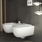 Globo Mode Senzabrida Wall-Hung Toilet Pan & Soft Close Seat Kit - Gloss White - MODEWHW