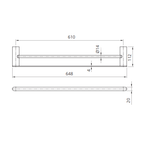 Oliveri Madrid Double Towel Rail 650mm - Chrome - MA824E26CR