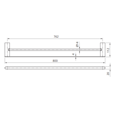 Oliveri Madrid Double Towel Rail 800mm - Brushed Nickel