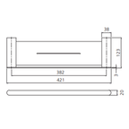 Oliveri Madrid Metal Shelf 420mm - Matte Black - MA891AC3MB