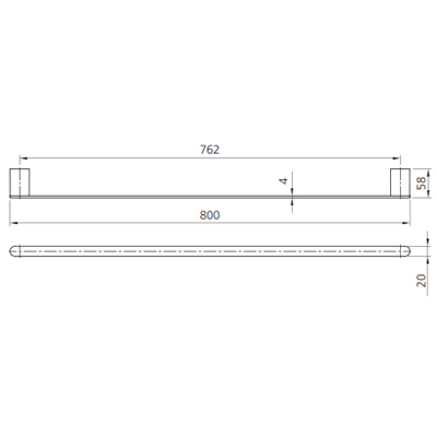 Oliveri Madrid Towel Rail 800mm - Brushed Nickel - MA830A07BN