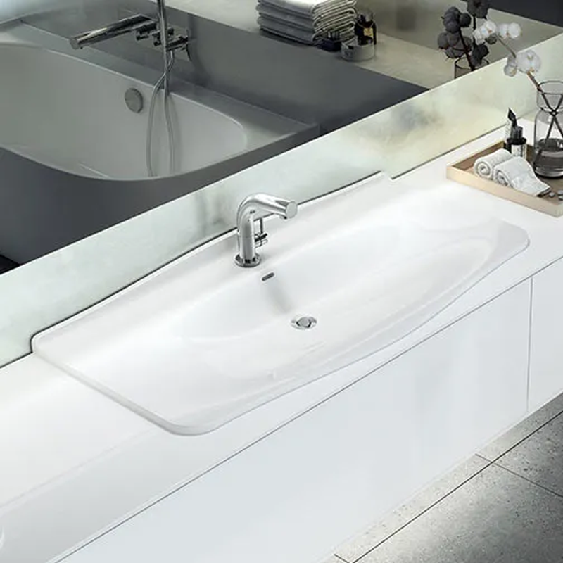 Victoria + Albert Mandello 114 Solo Inset Basin - 1 Tap Hole - Gloss White - DB-MAN-1TH-114-IO