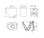 Studio Bagno Manhattan MAN002 Gloss White Wall Faced Pan including Oli 74 (Pneumatic) Cistern & Brushed Stainless Steel Button - MAN002 + 601602/PN + OL093399