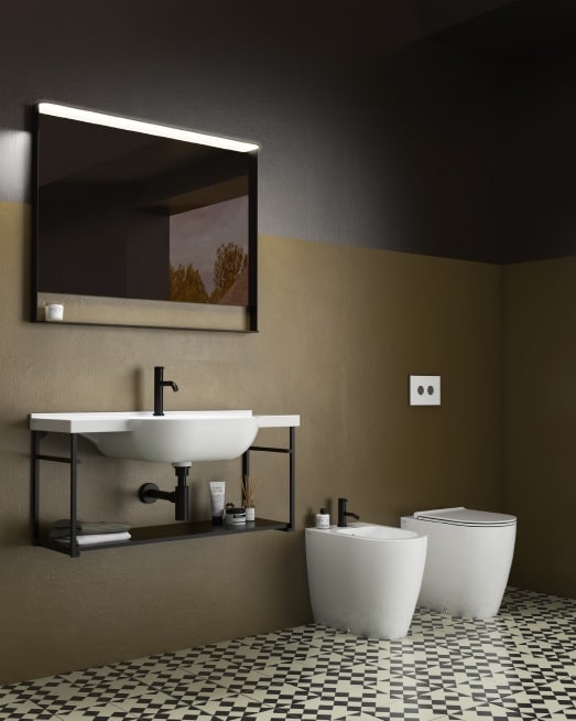 Globo Mode Senzabrida Floor Mounted Toilet Pan & Soft Close Seat Kit