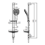 Oliveri Monaco Shower Rails Set - Chrome - MO168013CR
