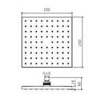Oliveri Monaco Shower Rose Square - Matte Black - MO29301MB