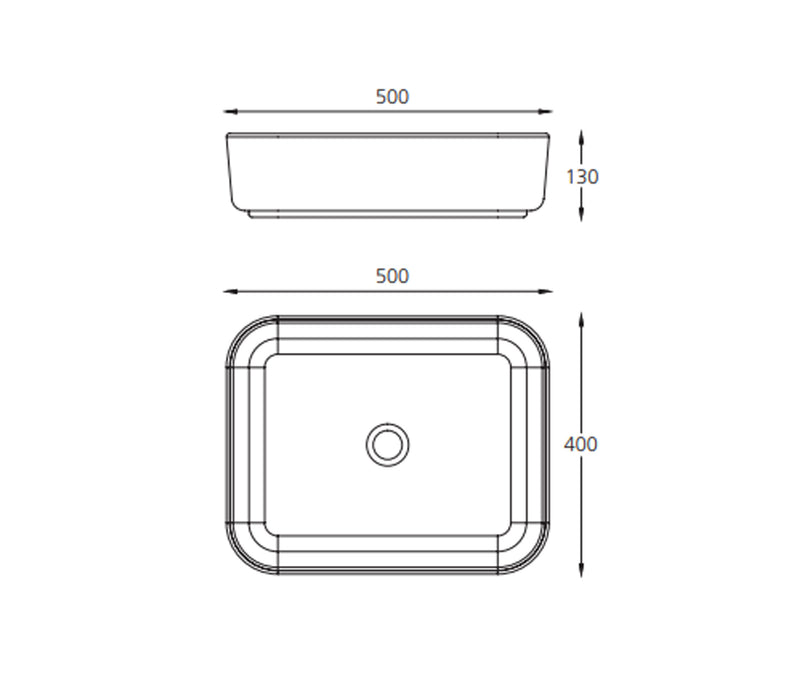 Oliveri Naples Counter Top Rectangular Basin - Gloss White NA3711