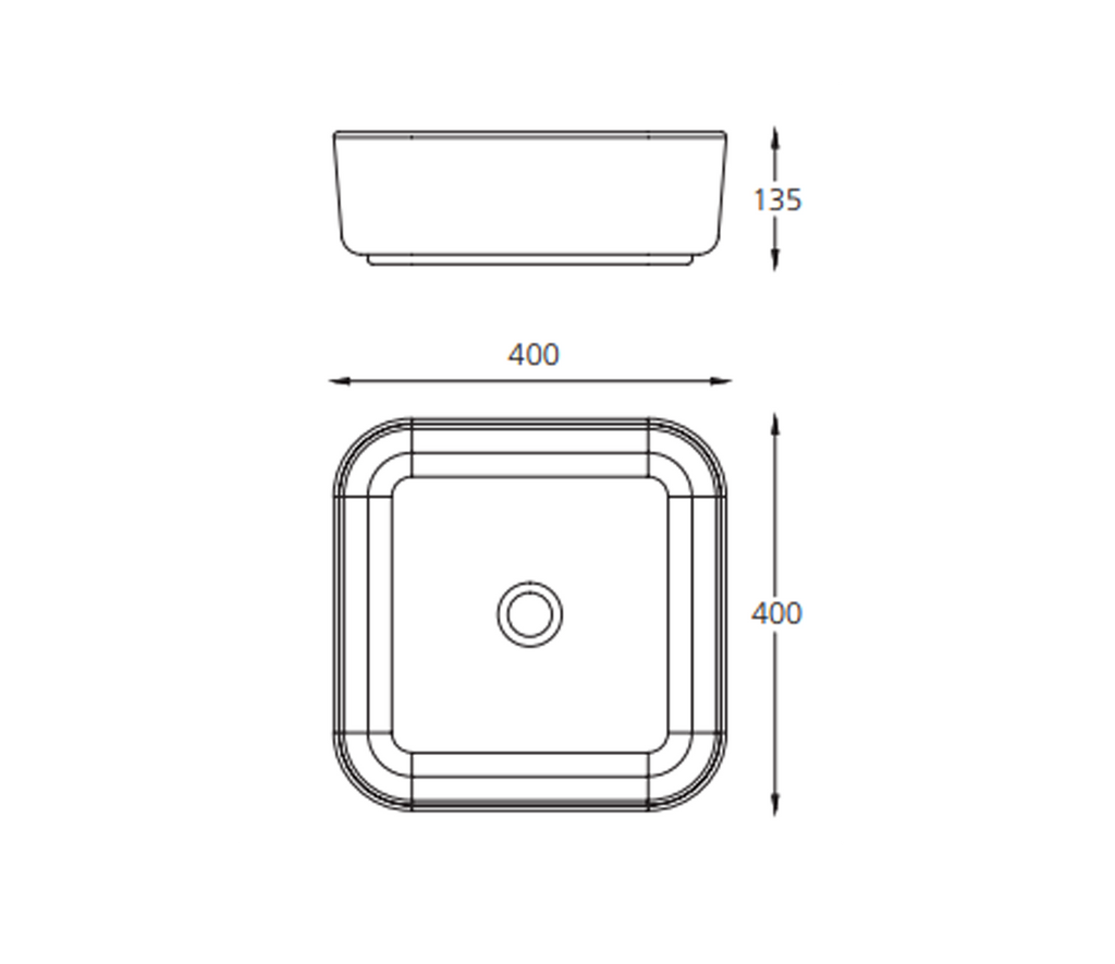 Oliveri Naples Squared Basin - Gloss White NA3721