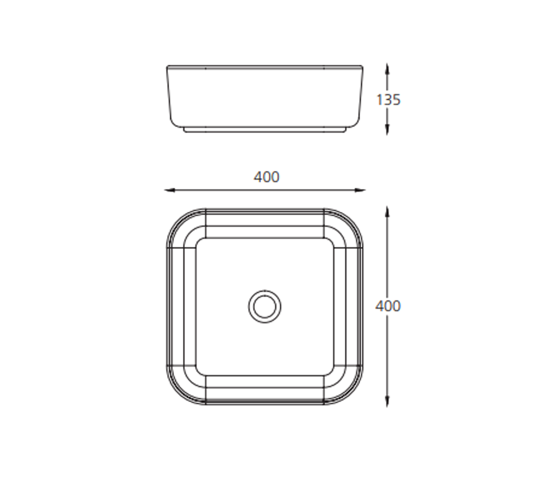 Oliveri Naples Squared Basin - Gloss White NA3721