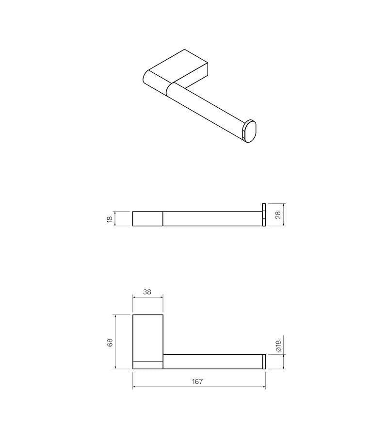 Parisi Linfa Toilet Roll Holder - Brushed Fucile