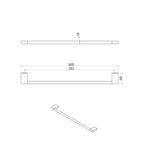 Parisi Linfa Single Towel Rail 600mm - Brushed Nickel - NE03812.41