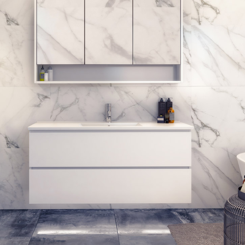 Timberline Nevada Plus Wall Hung Vanity with SilkSurface Top & Basin 750mm - NEVPV750CSSUW