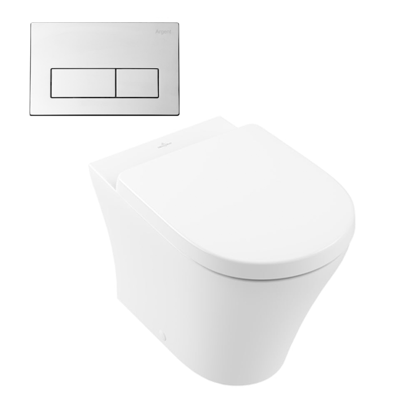 Villeroy & Boch O.Novo 2.0 Wall Faced Toilet Package incl/Argent 80 Cistern & Argent Plate