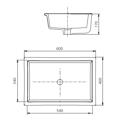Oliveri Oslo Undermount Rectangle Basin - Gloss White - OS542AB