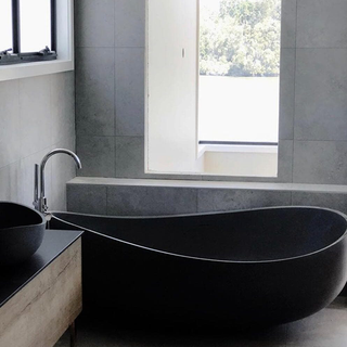 Pietra Bianca Onda 1800mm Freestanding Bath - Charcoal - PB4001-C