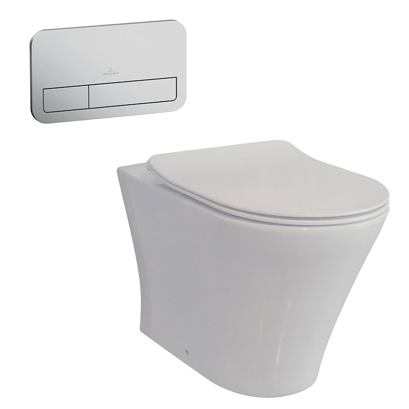 Villeroy & Boch O.Novo 2.0 S-Trap DirectFlush Wall Faced Toilet incl/Slim Seat & VB Cistern Package