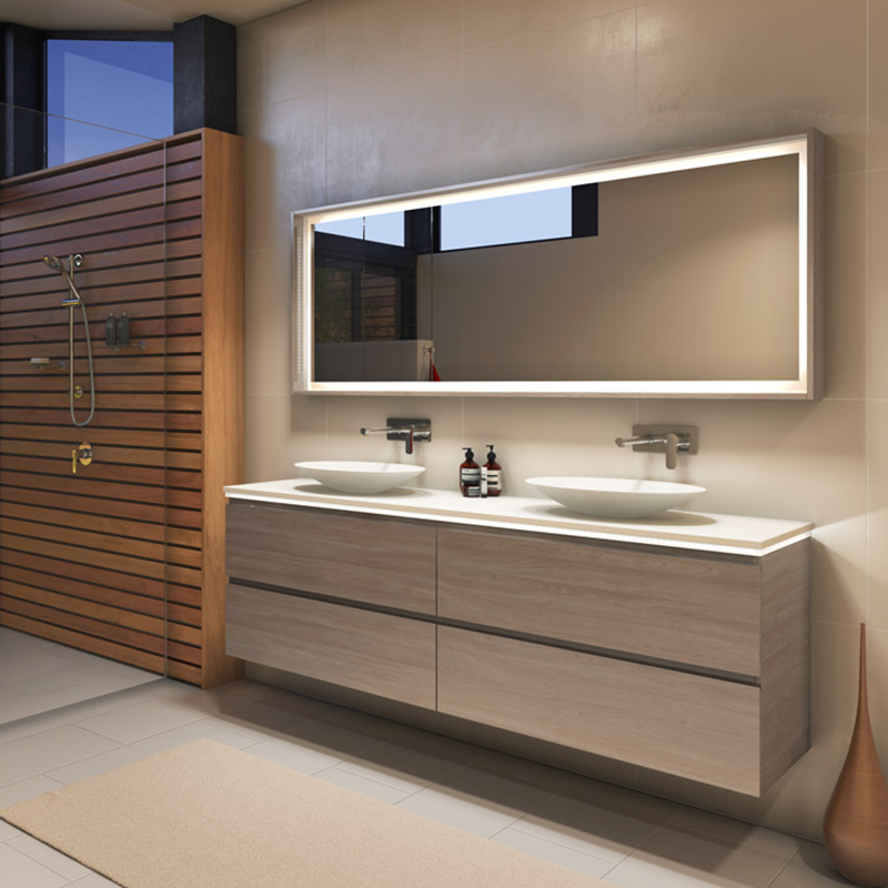 Timberline Oxbow Wall Hung Vanity with SilkSurface Top & Basin 1800mm
