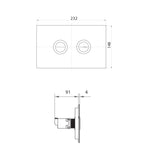 Parisi Pneumatic Twin Button Set - Brushed Brass - PA247