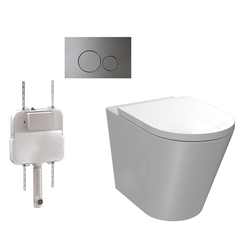 Parisi Linfa PN770 Rimless Floor Mount Package with Tondo Chrome Flush Plate