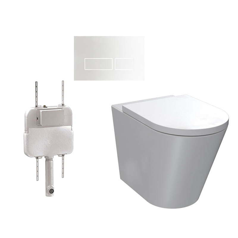 Parisi Linfa PN770 Rimless Floor Mount Package with Blade Gloss White Flush Plate