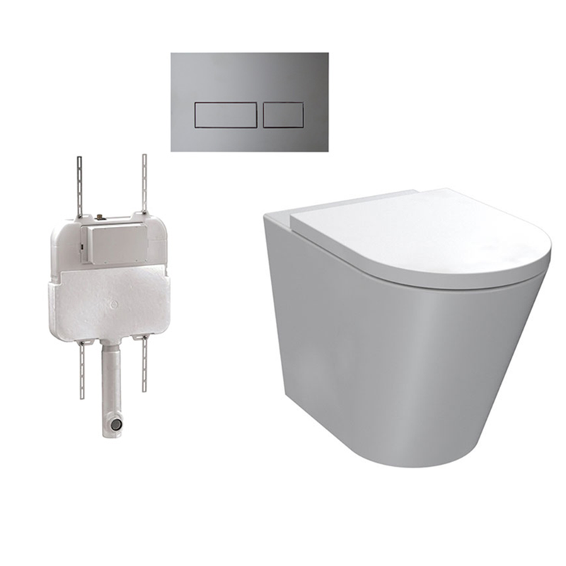 Parisi Linfa PN770 Rimless Floor Mount Package with Blade Chrome Flush Plate