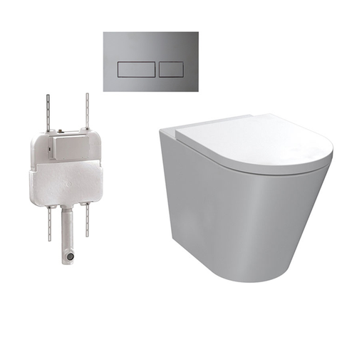 Parisi Linfa PN770 Rimless Floor Mount Package with Blade Chrome Flush Plate