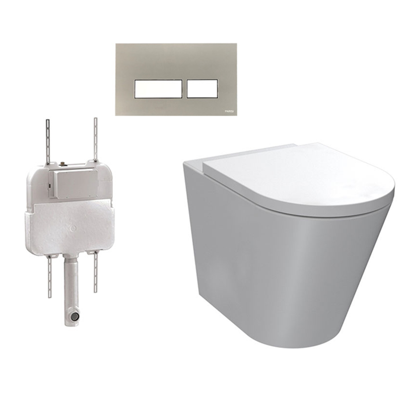 Parisi Linfa PN770 Rimless Floor Mount Package with Blade Satin Flush Plate