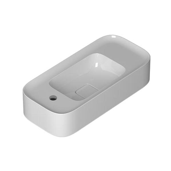 Parisi Cameo Bench Basin 600x280 - 1 Tap Hole/Left - Gloss White - VA281L