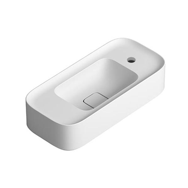 Parisi Cameo Wall Basin 600x280 - 1 Tap Hole/Right - Matte White - VA281R/S.01