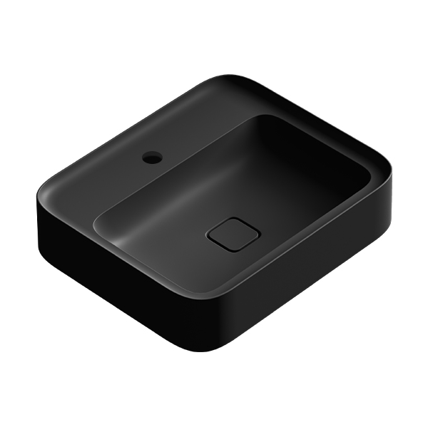 Parisi Cameo Wall Basin 600x500 - 1 Tap Hole - Matte Black