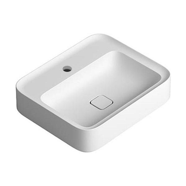 Parisi Cameo Wall Basin 600x500 - 1 Tap Hole - Matte White