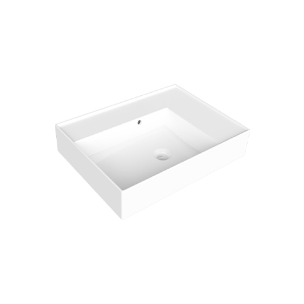 Parisi Twenty 60 Left Bowl Bench Basin - No Tap Hole - Gloss White - TC20630