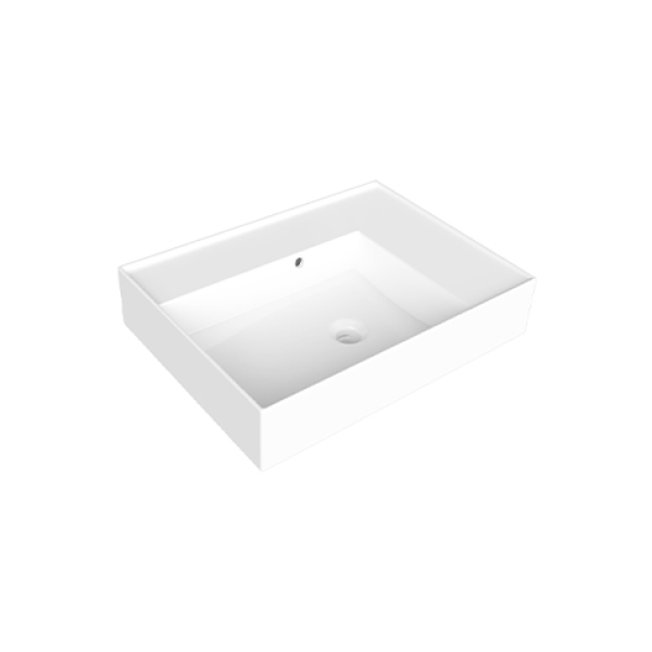 Parisi Twenty 60 Left Bowl Bench Basin - No Tap Hole - Gloss White