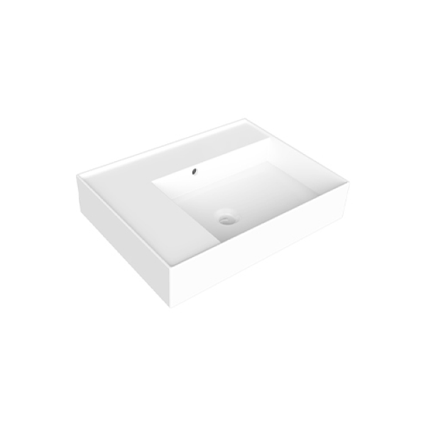 Parisi Twenty 60 Right Bowl Bench Basin - No Tap Hole - Gloss White