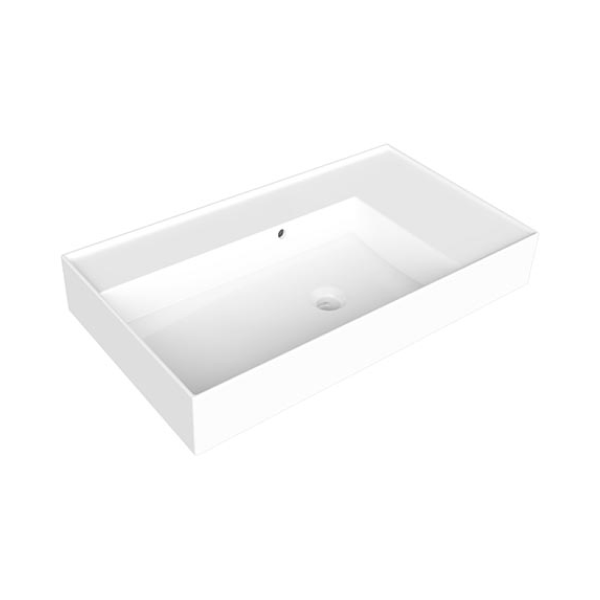 Parisi Twenty 80 Left Bowl Bench Basin - No Tap Hole - Gloss White - TC20830