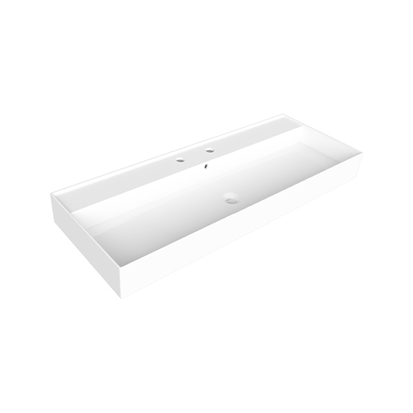 Parisi Twenty 100 Full Bowl Wall Basin - 2 Tap Holes - Gloss White - TC201002/S
