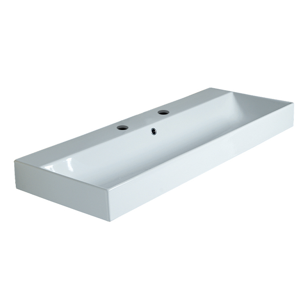 Parisi Velca 120 Inset Basin - 2 Tap Holes - Gloss White