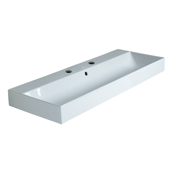 Parisi Velca 120 Wall Basin - 2 Tap Holes - Gloss White