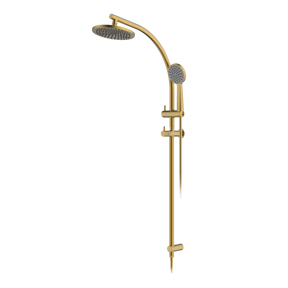 Gareth Ashton Curve Rail and Hand Shower Ensemble – Brushed Brass