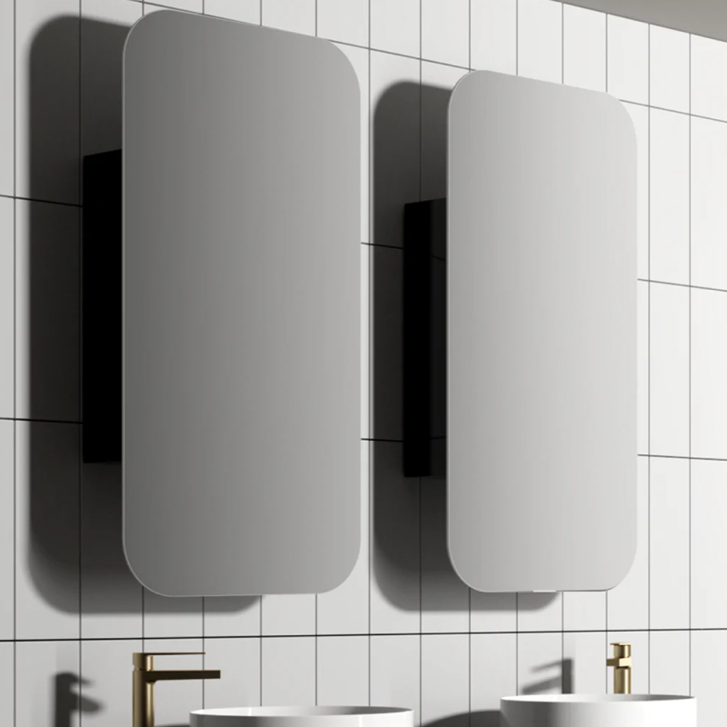 Cassa Design Rec 900 x 450 Matte Black Shaving Cabinet - REC9045B