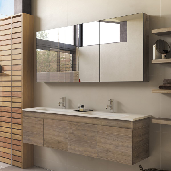 Timberline Rockford Wall Hung Vanity with Haven Dolomite & Basin Top 1500mm